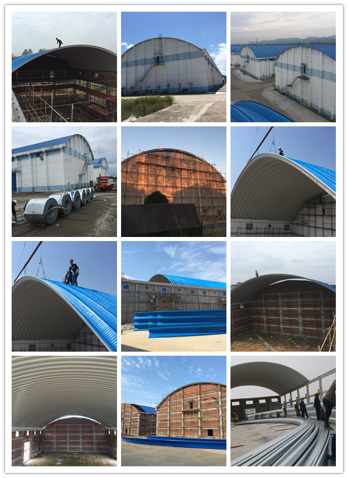 杰達鋼構施工拱形屋頂經驗豐富糧食儲備庫拱形屋頂設計